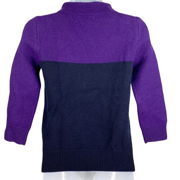 J.Crew Merino Wool Sweater Purple Black XXS - Picture 2 of 9